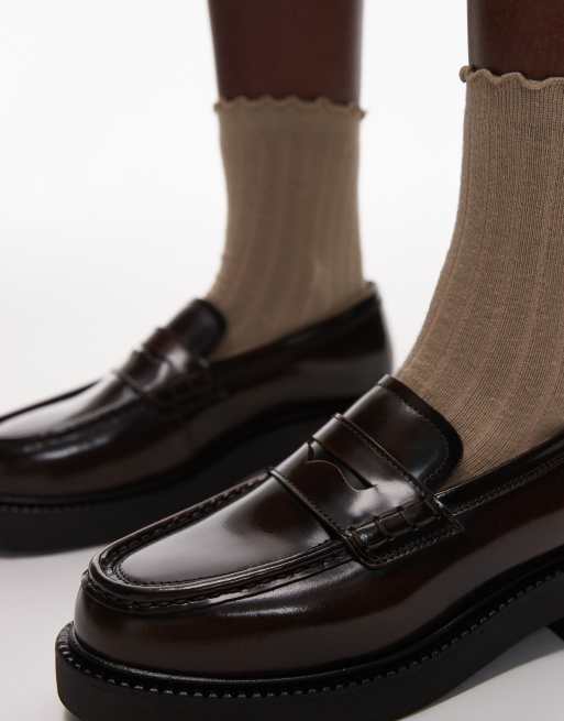 & Other Stories premium leather loafers in brown