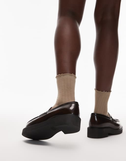 & Other Stories premium leather loafers in brown