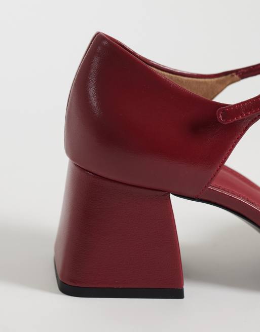 & Other Stories premium leather mary jane heel in cherry red, 4 of 4