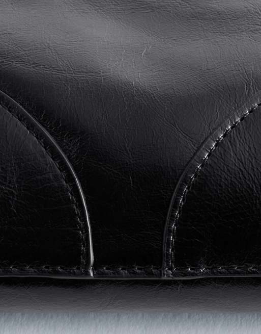 & Other Stories premium leather mini shoulder bag in cracked black, 3 of 3