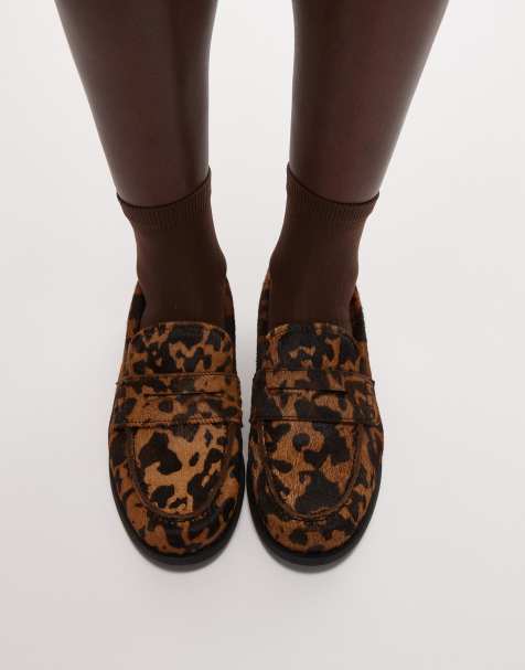 & Other Stories - Premium leren loafers met harig koeienhaar in zwart en witte koeienprint - view 1