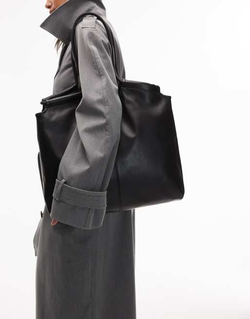 & Other Stories - Premium leren tote tas met wattering in zwart, 2 van 4