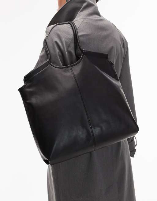 & Other Stories - Premium leren tote tas met wattering in zwart, 3 van 4