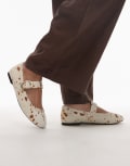 [Other Stories] & Other Stories premium mary jane buckle ballet flats in white hairy cow 38 White