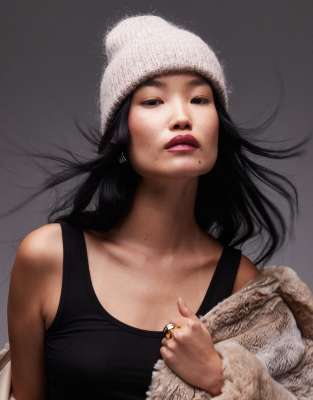 & Other Stories & Other Stories premium mohair and wool blend beanie hat in beige-Neutral