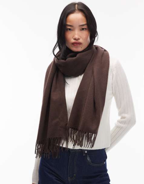 & Other Stories - Premium - Mørkebrunt tørklæde med frynsekant i ren uld - view 1