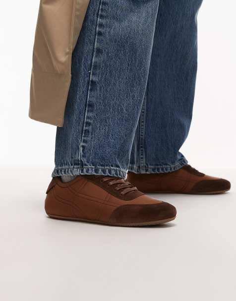 & Other Stories premium real leather and suede sneakers in brown - view 1