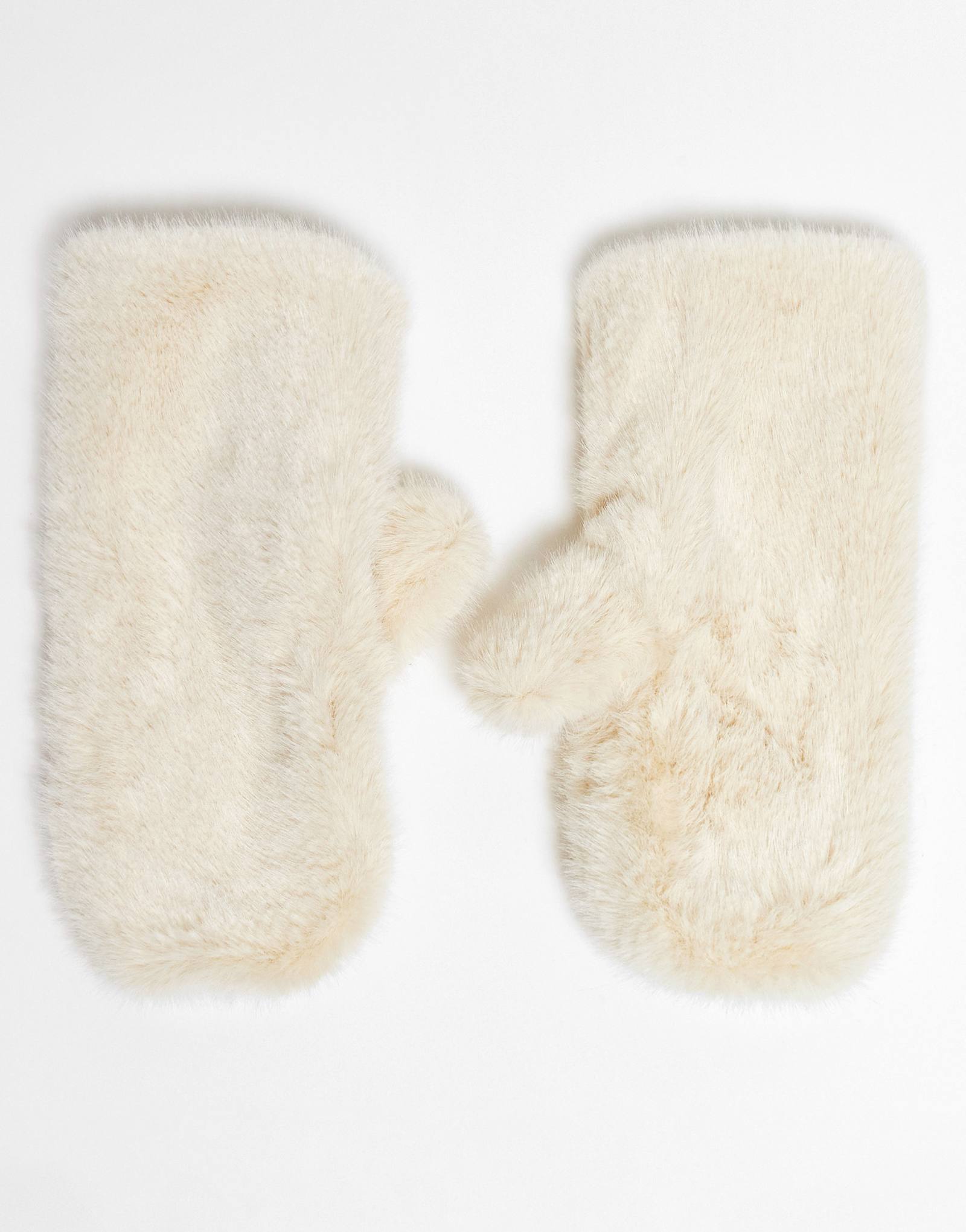 & Other Stories перчатки из мягкого искусственного меха премиум-класса кремового цвета