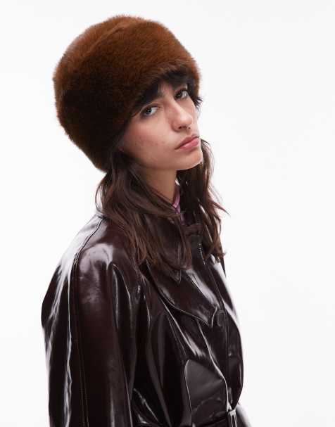 & Other Stories premium soft faux fur hat in dark brown - view 1