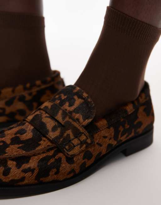 & Other Stories - Premium - Sorte og brune loafers i pelset læder med kohår og koprint, 3 af 4