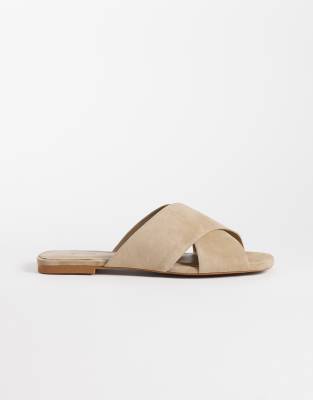 & Other Stories Premium Suede Flat Sandals In Brown