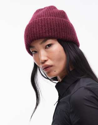 & Other Stories Premium Wool And Mohair Beanie In Burgundy