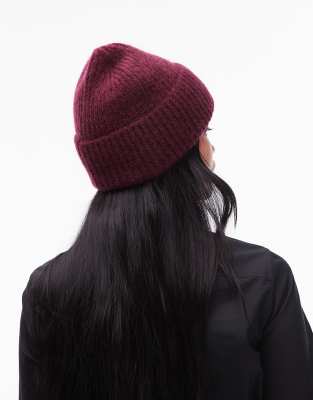 & Other Stories Premium Wool And Mohair Beanie In Burgundy