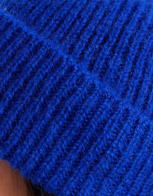 & Other Stories premium wool and mohair beanie in colbalt blue, 3 of 3