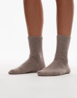 & Other Stories Premium Wool Blend Socks In Animal Print