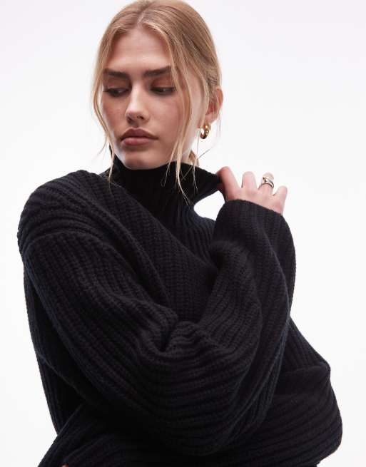 & Other Stories premium wool blend turtleneck sweater in black, 2 of 4