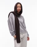 [Other Stories] & Other Stories premium wool hood scarf in dark brown No Size Dark brown