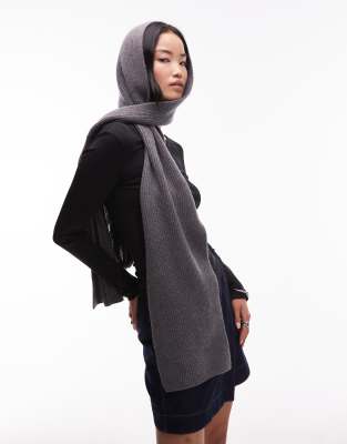 & Other Stories Premium Wool Hood Scarf In Gray