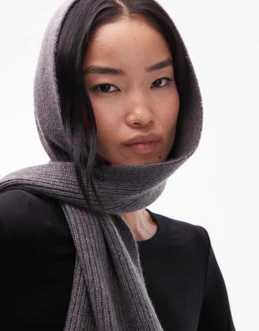& Other Stories premium wool hood scarf in mid gray | ASOS
