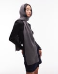 [Other Stories] & Other Stories premium wool hood scarf in mid grey No Size Mid grey