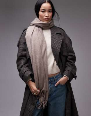 & Other Stories premium wool oversized scarf in beige-Neutral