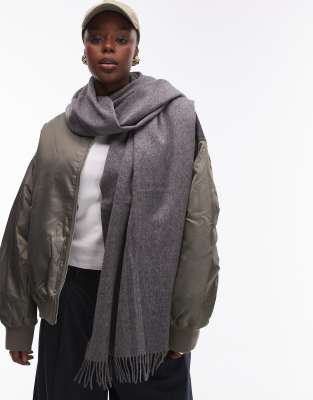 & Other Stories premium wool oversized scarf in gray
