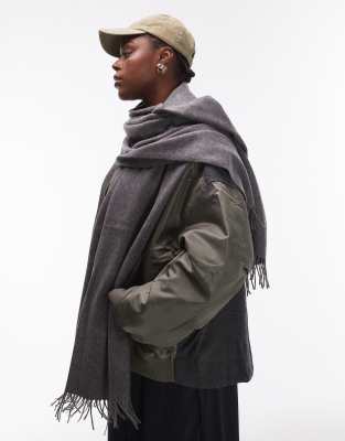 & Other Stories premium wool oversized scarf in grey