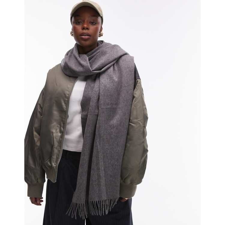 新品 Lounge WRAY レイ ♡ ウールニットラップストール ライトグレー