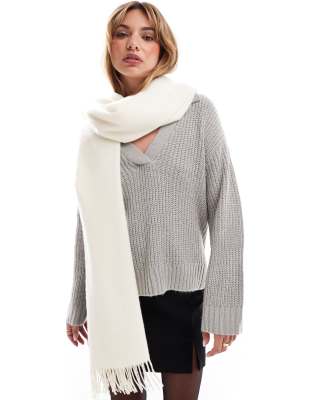 & Other Stories premium wool oversized scarf in white