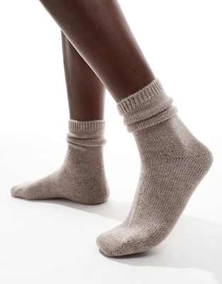 & Other Stories premium wool socks in beige-Neutral