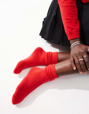 & Other Stories & Other Stories premium wool socks in red