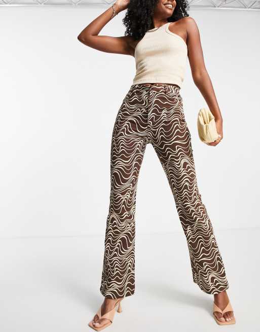 Patterned straight leg trousers hotsell