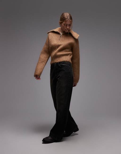 & Other Stories - Pull en mohair mélangé à col zippé - Beige, 3 de 4