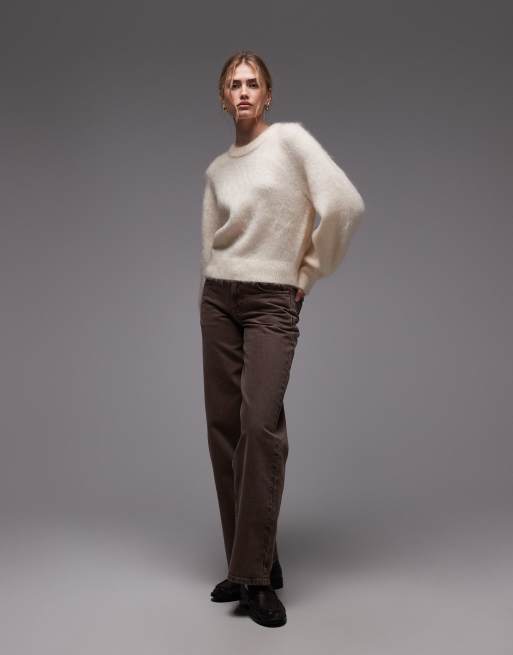 & Other Stories – Pullover aus Woll- und Mohairmix in Wollweiß mit voluminösen Ärmeln , 3 von 4