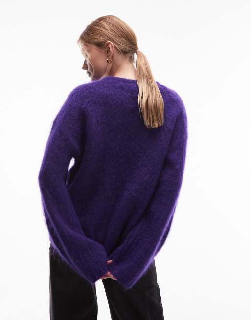 & Other Stories – Pullover aus Woll- und Mohairmix mit überschnittenen Schultern in Lila, 4 von 4