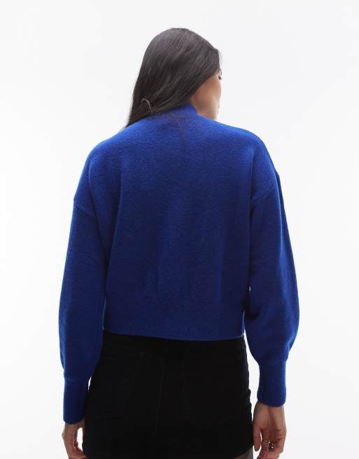 & Other Stories – Pullover in Dunkelblau mit Stehkragen, 3 von 4