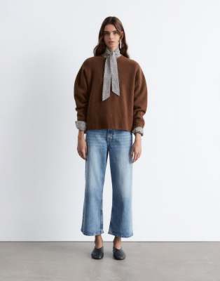 & Other Stories - Pullover in Mokkabraun mit Rundhalsausschnitt-Brown