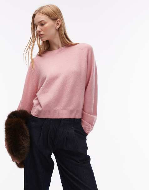 & Other Stories – Pullover in Rosa mit Rundhalsausschnitt und voluminösen Ärmeln - view 1