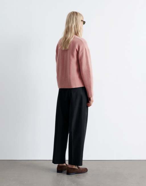 & Other Stories – Pullover in Rosa mit Rundhalsausschnitt, 3 von 4
