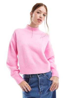 & Other Stories - Pullover in Rosa mit Stehkragen