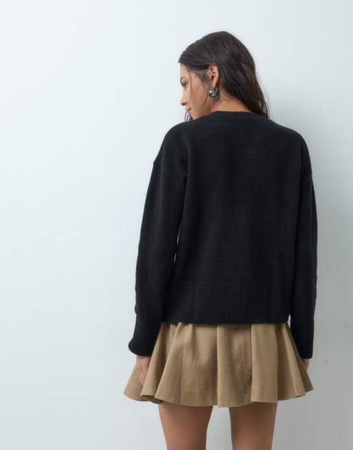 & Other Stories – Pullover in Schwarz mit Rundhalsausschnitt, 5 von 5