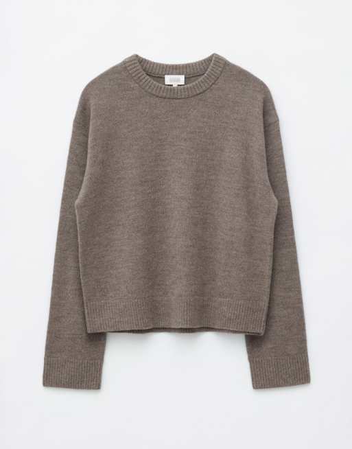 & Other Stories Pullover mit Rundhalsausschnitt aus Woll- und Baumwollmix in Mokka, 6 von 6