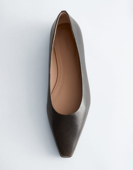 & Other Stories - Puntige leren ballerina's in zwart, 3 van 4