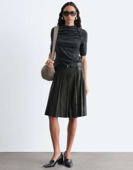 & Other Stories pure cotton light weight jumnper with tie neck detail, 2 of 4