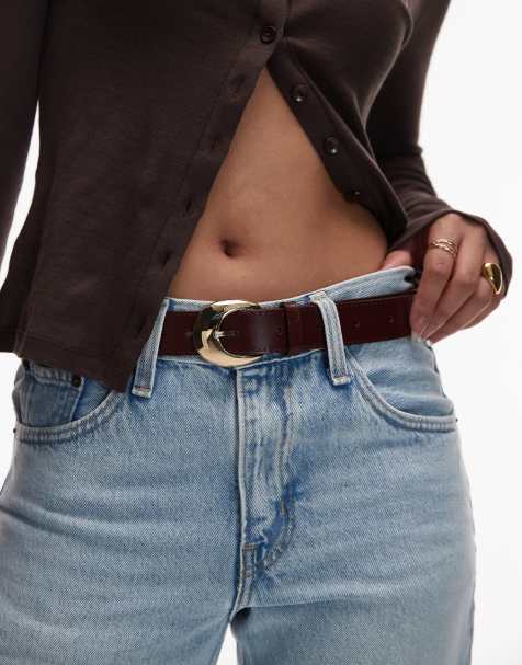 & Other Stories pure leather waist belt in deep burgundy  - view 1