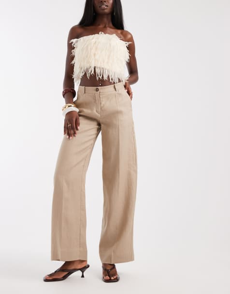 & Other Stories pure linen tailored pants in beige - view 1