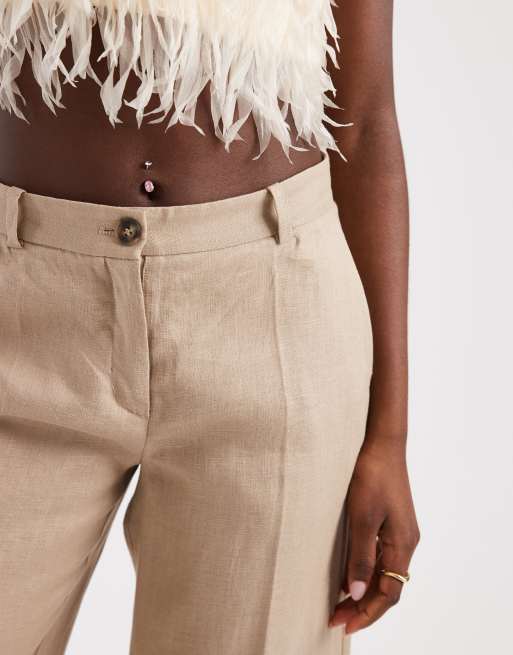 & Other Stories pure linen tailored trousers in beige, 5 of 5