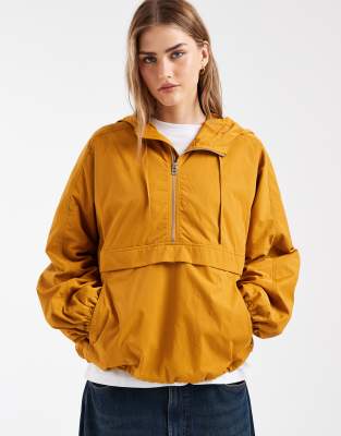 & Other Stories pure nylon short jacket in dark yellow