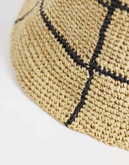 & Other Stories pure straw check bucket hat in beige, 3 of 3