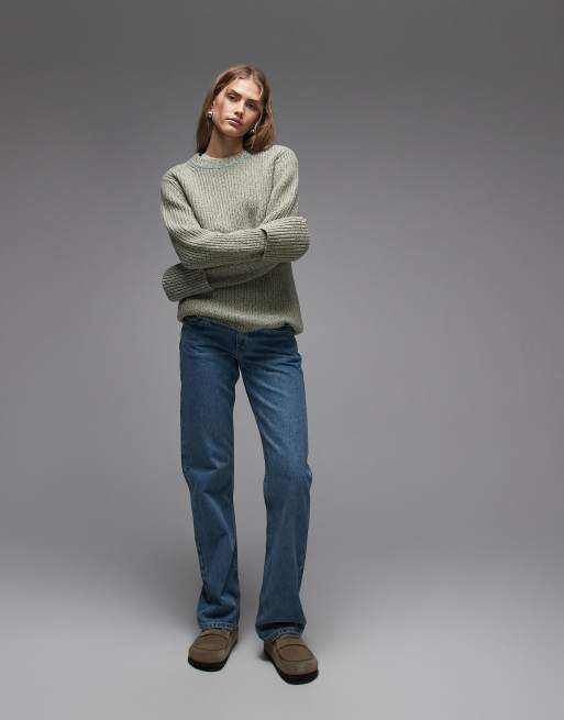 & Other Stories pure wool crew neck jumper in green and mint twist , 3 of 4